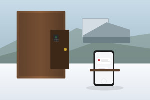 Smarttelefon med SMS – illustrasjon til KeySMS